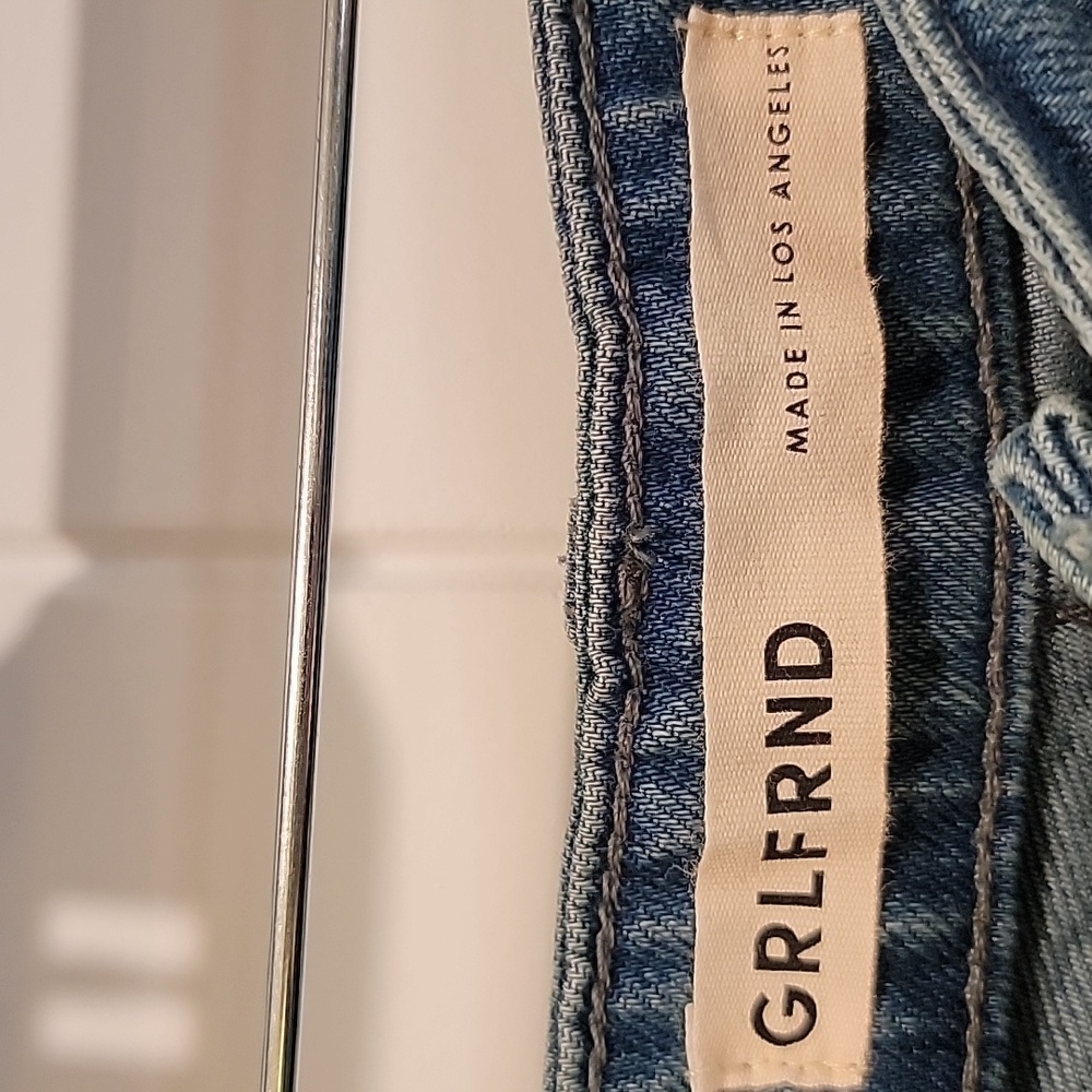 GRLFND Helena High Rise Cut Off Blue Denim Shorts Size 31 NWT - Picture 2 of 9
